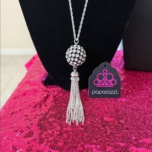 Paparazzi Silver Beaded Tassel Necklace